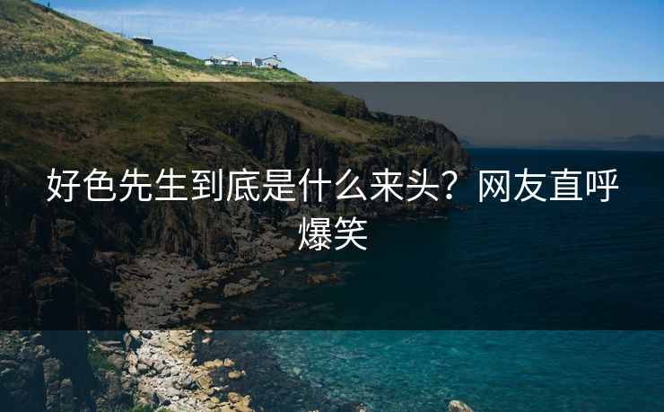 好色先生到底是什么来头？网友直呼爆笑