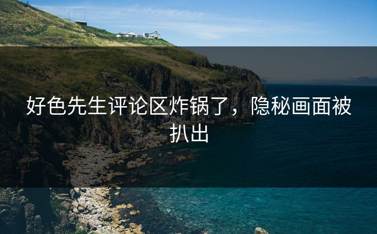好色先生评论区炸锅了，隐秘画面被扒出